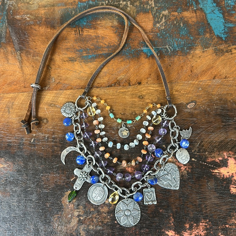 Jes MaHarry “New Day” 5 tier, gem dream, charm rave necklace. New in box. - Picture 5 of 14